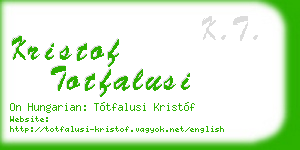 kristof totfalusi business card